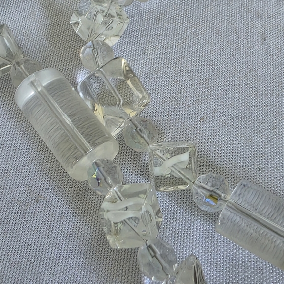 Vintage Artisan Crystal Glass Bead Necklace and Earrings Set - Picture 9 of 11